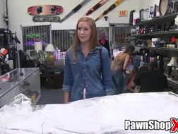 Nympho pawn shop officer fucks her boss