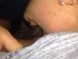 BBW momie sucking cock and getting flooded with cum.