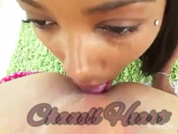 Chanell Heart was caught masturbating in the studio by a black guy with massive meat stick