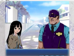 Ecolière hentai aux cheveux courts, Shizune est sur le point d'avoir un plan à trois avec son professeur.