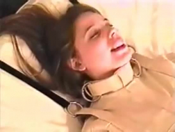 Hot teen gagged girl tied to camp chair