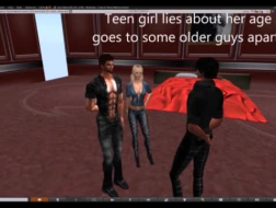 Naughty Girl ma na sobie erotyczne pończochy i seksowną białą bluzkę, jednocześnie uprawiając seks lesbijek na przejażdżkę