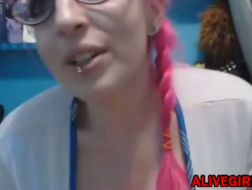 Amateur tiny titted teen blonde masturbating on webcam