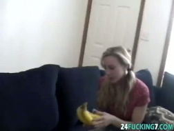 Flirty blonde is sucking a big dick like no other and expecting to get fucked hard