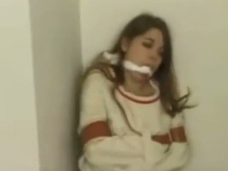 Gagged brunette starts rolling her own toon of her whore buddies