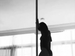 Astonishing pole dancers are having tons of fun by the pool and fingering their tits