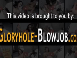 Blonde gloryhole babes getting cum inside their holes
