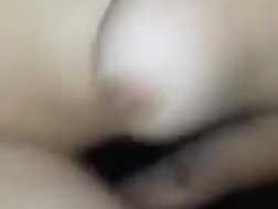Amateur Russian stud recorded while he fists her pussy
