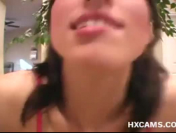 Dude caught on hidden cam standing in the worshipping of her naked gf Camila Valle