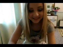Sweet blonde teen banged in webcam photo shoot.
