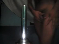 Petite Latino inserting an expensive sex toy