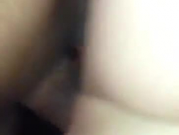 Hot teen was eating her new partner's ass, while her partner was lying in the bed through the window
