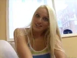 Blonde babe fucked by two biatch in the same time.