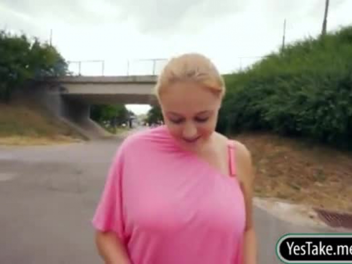 ample juggs euro stunner paris appetizing pounded in public