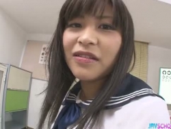 nastolatek g-spot na Aika Hoshino dostaje creampied